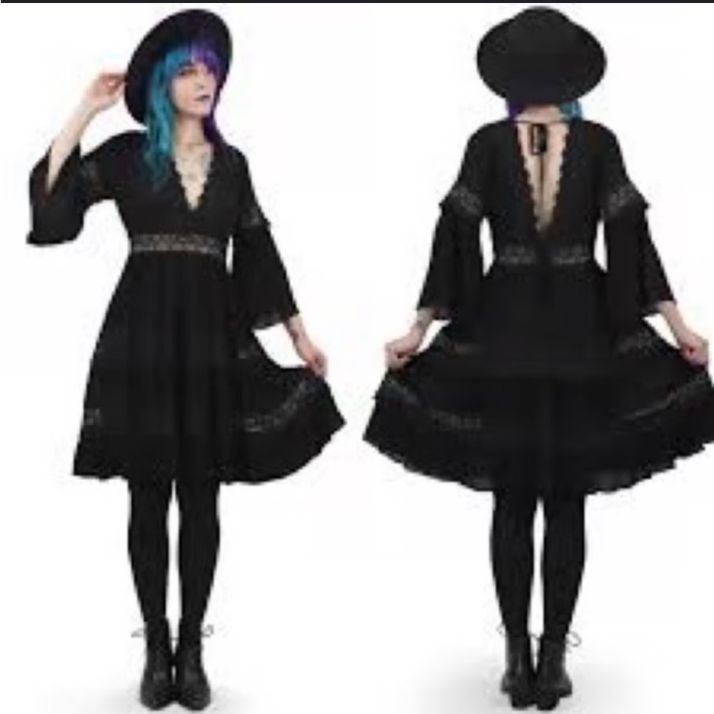 Foxblood pixie goth dress